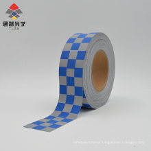 Silver Blue White Reflective Checkered Tape